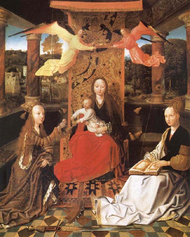  The Madonna and the Nino enthroned, with the holy Catalina and Barbara